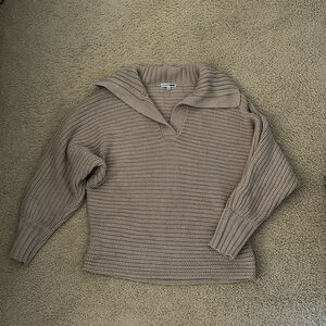 Oversized Knit Beige Sweater